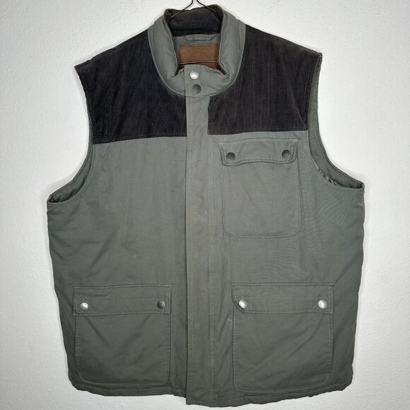 Bob Timberlake Down Vest Jacket Mens Green Outdoor Quilted Sz XL hunting fishing - Picture 4 of 7